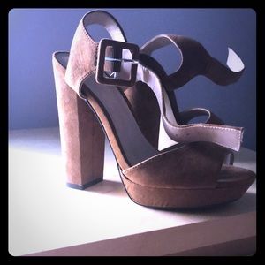 Mix No. 6 brown suede heels